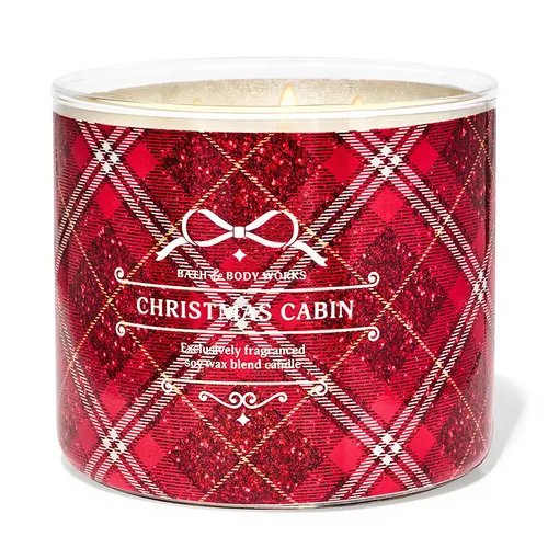 Nến thơm Bath & Body Works - Nến Thơm Bath & Body Works Christmas Cabin 3-Wick Candle 411g - Vua Hàng Hiệu