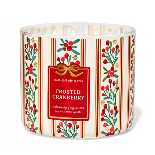 Nến thơm Bath & Body Works - Nến Thơm Bath & Body Works Frosted Cranberry 3-Wick Candle 411g - Vua Hàng Hiệu