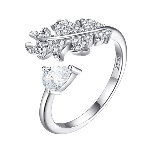 Trang sức Kya Jewel Bạc 925 - Nhẫn Nữ Kya Jewel Feather Elegance SR123 Màu Bạc - Vua Hàng Hiệu
