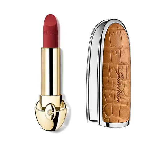 Set Son Và Vỏ Son Guerlain Rouge G Velvet Refill 258 Le Bois De Rose Đỏ Hồng Đất (Vỏ Son Màu Nâu)