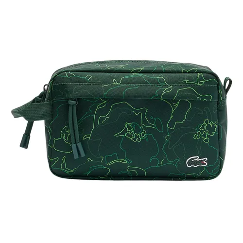 Túi xách Lacoste Túi cầm tay - Túi Cầm Tay Lacoste Holiday Toiletry Bag Allover RG Flower Sinople NU4694HN N98 Màu Xanh Lá - Vua Hàng Hiệu