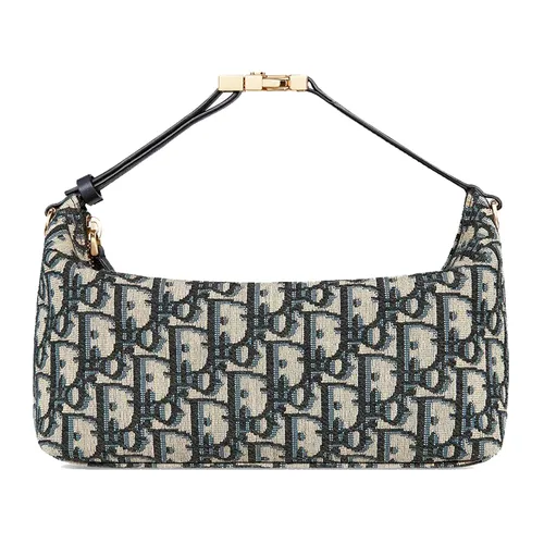 Túi xách - Túi Cầm Tay Nữ Dior Medium Diortravel Nomad Pouch Blue Oblique Jacquard S5554OTZQ_M928 Màu Xanh Be - Vua Hàng Hiệu