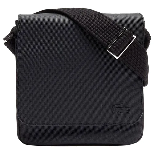 Túi Đeo Chéo Nam Lacoste Classic Petit Piqué Flap Bag NH2341HC Black Màu Đen