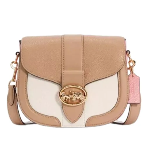 Túi Đeo Chéo Nữ Coach Georgie Crossbody Bag In Colorblock Leather Taupe C3596 Màu Be - Túi xách - Vua Hàng Hiệu