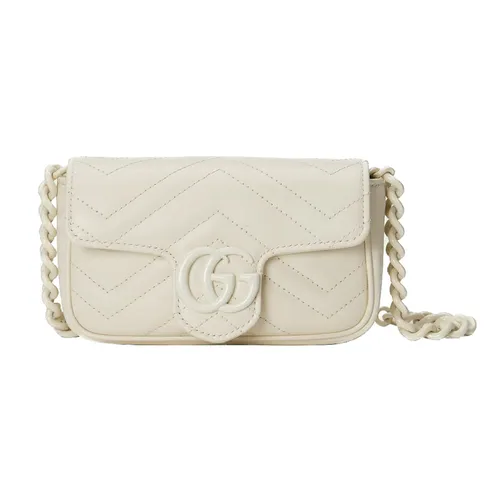 Túi Đeo Chéo Nữ Gucci GG Marmont Belt Bag Màu Trắng - Túi xách - Vua Hàng Hiệu