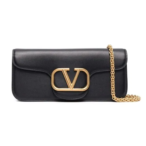 Valentino - Túi Đeo Chéo Nữ Valentino Garavani Black V-Logo Crossbody Bag Màu Đen - Vua Hàng Hiệu
