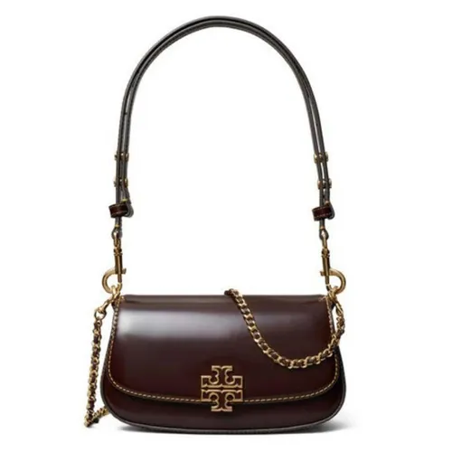 Túi xách Tory Burch Túi đeo vai - Túi Đeo Vai Nữ Tory Burch Britten Leather Smooth Convertible Shoulder Bag 141016 Màu Đỏ Mận - Vua Hàng Hiệu