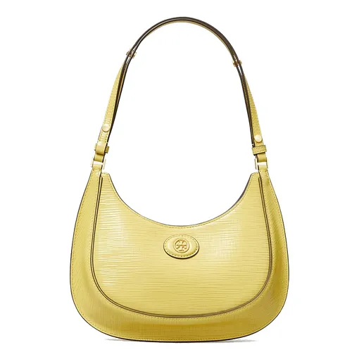 Túi xách Tory Burch Túi đeo vai - Túi Đeo Vai Nữ Tory Burch Robinson Crosshatched Leather Convertible Crescent Bag Màu Vàng Bơ - Vua Hàng Hiệu