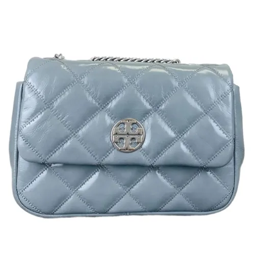 Túi xách Tory Burch Túi đeo vai - Túi Đeo Vai Nữ Tory Burch Willa Shine Small Shoulder Bag In Snow Cloud 152051 Màu Xanh Blue - Vua Hàng Hiệu