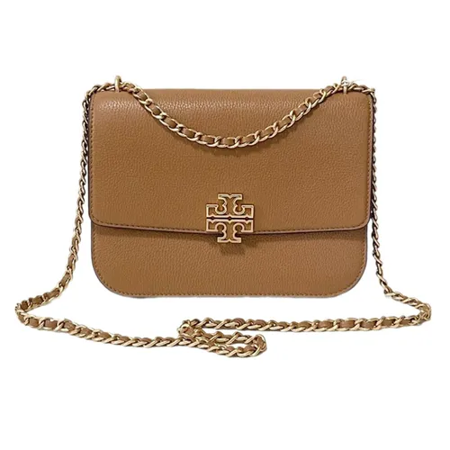 Túi Đeo Vai Tory Burch Britten Pebbled Shoulder Bag Màu Nâu - Túi xách - Vua Hàng Hiệu