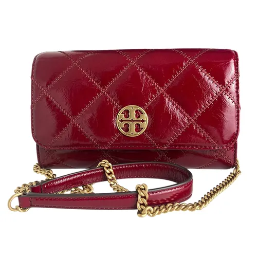 Túi xách - Túi Xách Nữ Tory Burch Willa Quilted Leather Chain Wallet Crossbody Clutch 164057 Bag Sorrel Màu Đỏ - Vua Hàng Hiệu