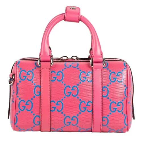 Túi xách - Túi Xách Tay Nữ Gucci Perforated Leather Duffle Handle Bag 725292AABDQ 5745 Màu Hồng - Vua Hàng Hiệu