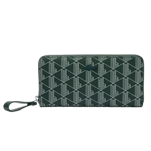 Ví Nữ Lacoste Large Zipped Monogram Billfold NF3958DG M44 Màu Xanh Lá