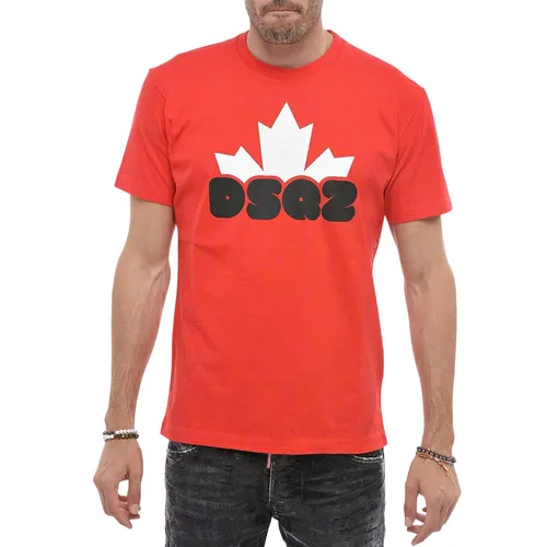 Thời trang Đỏ Áo phông - Áo Phông Nam Dsquared2 S74GD1159 Tshirt Màu Đỏ Size XS - Vua Hàng Hiệu