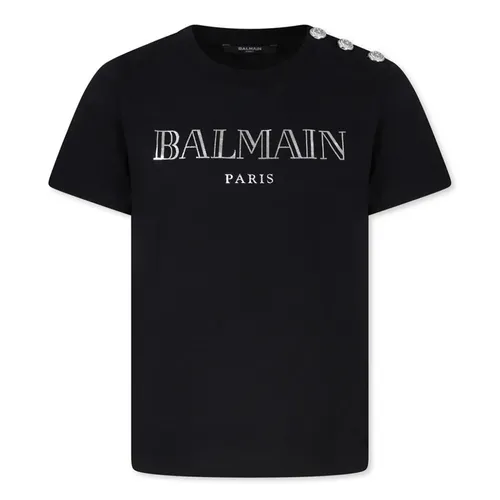 Áo Phông Nữ Balmain In Black With Logo Engraved Buttons BV8Q21 Z0116 930AG Tshirt Màu Đen Size 13 - Thời trang - Vua Hàng Hiệu