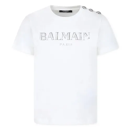 Áo Phông Nữ Balmain In White With Logo Engraved Buttons BV8Q21 Z0116 102AG Tshirt Màu Trắng Size 13 - Thời trang - Vua Hàng Hiệu