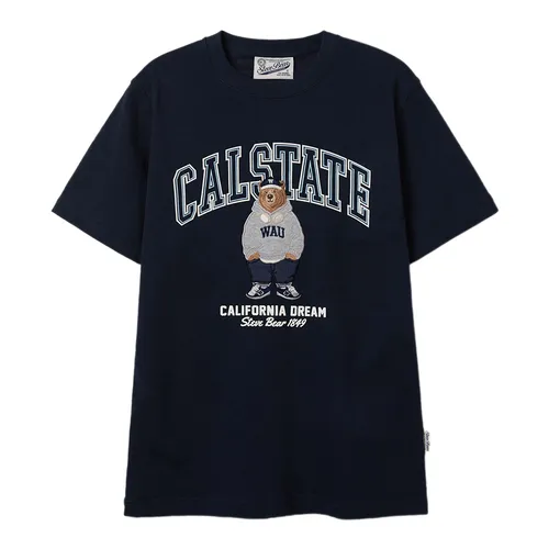 WHOAU Áo phông - Áo Phông WHOAU Steve Patch WHRAF2353U Tshirt Màu Xanh Navy Size M - Vua Hàng Hiệu
