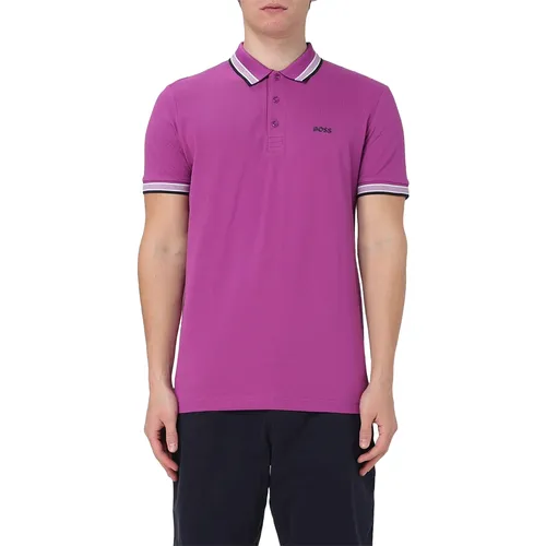 Áo Polo Nam Hugo Boss Paddy Polo Shirt With Logo Undercollar 50469055 664 Medium Pink Màu Hồng Tím Size M