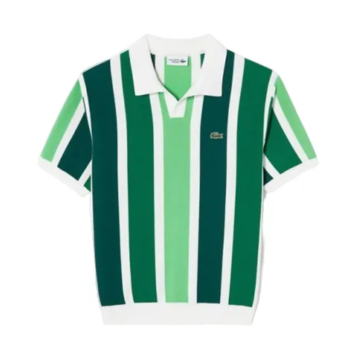 Lacoste Áo Polo - Áo Polo Nam Lacoste Men's Striped Short Sleeve AH700E 132 Màu Xanh Lá/Trắng Size M - Vua Hàng Hiệu