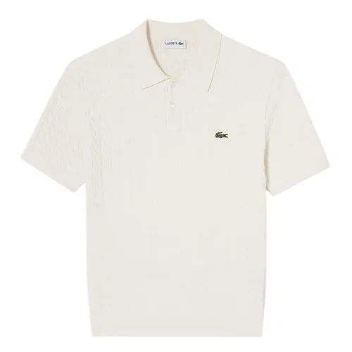 Áo Polo Nam Lacoste Regular Fit Cable Short Sleeve PH168E 54G XFJ Màu Kem Size 3