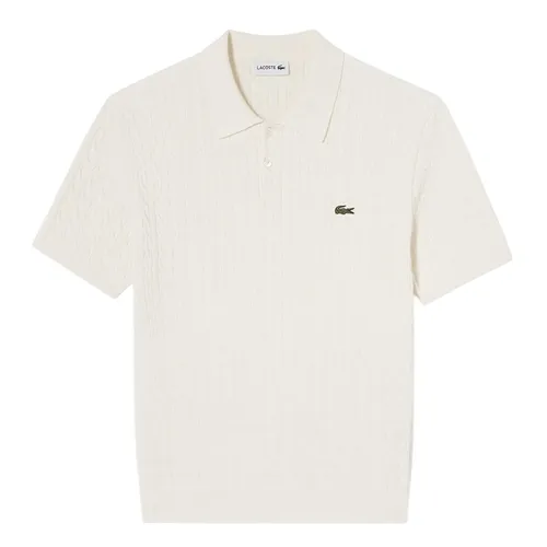 Áo Polo Nam Lacoste Regular Fit Cable Short Sleeve PH168E XFJ Màu Kem Size 4