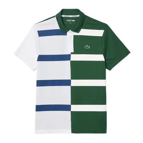 Áo Polo Nam Lacoste Ultra-Dry Color-Block Stripe DH8332 ISD Màu Trắng - Xanh Size 2