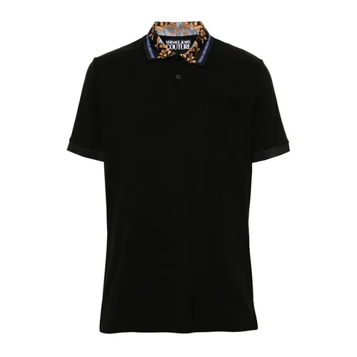 Áo Polo Nam Versace Jeans Couture Logo Embroidered Cotton Polo Shirt 77GAGT10 Màu Đen Size S - Thời trang - Vua Hàng Hiệu