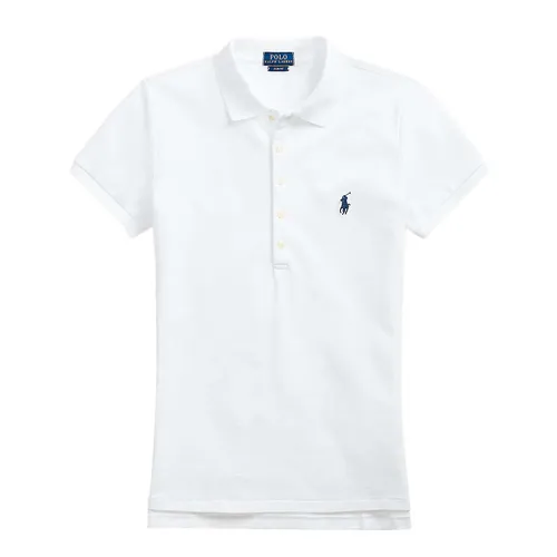 Ralph Lauren - Áo Polo Nữ Ralph Lauren Slim Short Sleeve 211870245001 Màu Trắng Size L - Vua Hàng Hiệu