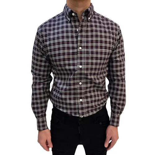 Áo Sơ Mi Nam Burberry Cotton With Check Printed Shirt 8003151 Phối Màu Size M