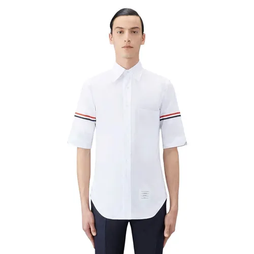 Thời trang Thom Browne Áo sơ mi - Áo Sơ Mi Nam Thom Browne Short Sleeve Shirt MWS242A Màu Trắng Size 1 - Vua Hàng Hiệu
