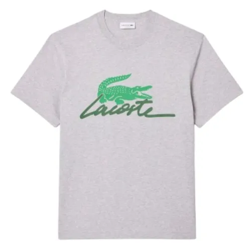 Áo Thun Nam Lacoste Men's Print Cotton T-Shirt TH6562-51 Màu Xám - Xanh Size S