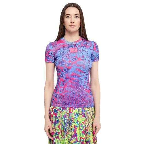Áo Thun Nữ Versace Jeans Couture T-Shirt 76HAH608 JS285 261 Màu Hồng Xanh Size M