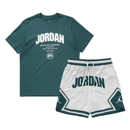 Bộ Thể Thao Nam Nike Jordan FZ1925-366/FV8612-100 Màu Trắng Phối Xanh Size S (Form Á)