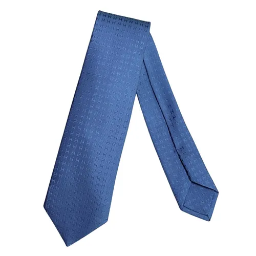 Cà Vạt Nam Hermès Faconnee H Tie Màu Xanh Navy