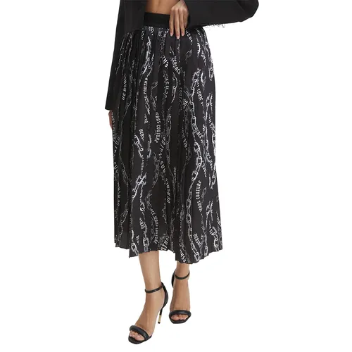 Chân Váy Nữ Versace Jeans Couture Pleated Skirt 77HAE8A5 NS525 899 Màu Đen/Trắng Size 42
