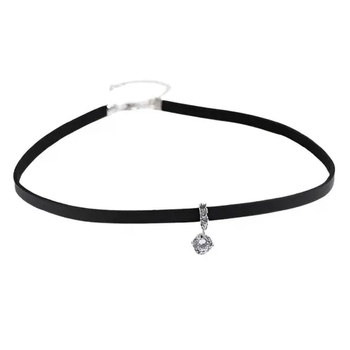 Dây Chuyền Choker Nữ Lili Jewelry Dây Da Mặt Tròn Orborne LILI_566259 Màu Bạc