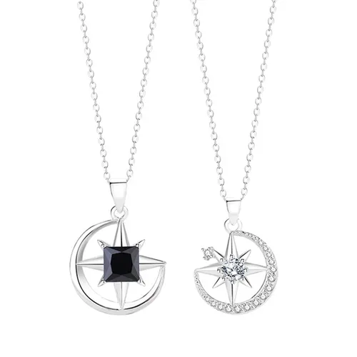 Dây Chuyền Đôi Lili Jewelry Đính Đá CZ Hình Ánh Sao Yehuda LILI_099539 Màu Bạc