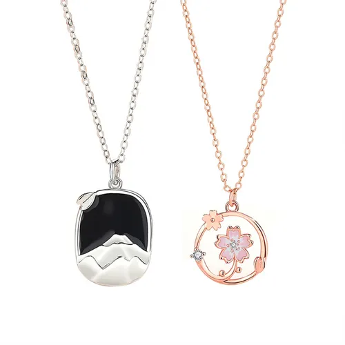 Dây Chuyền Đôi Lili Jewelry Đính Đá CZ Hoa Và Núi Preston LILI_106171 Màu Bạc/Vàng Hồng