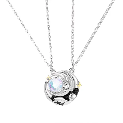 Dây Chuyền Đôi Lili Jewelry Đính Đá CZ LILI_106186 Màu Bạc - Trang sức - Vua Hàng Hiệu