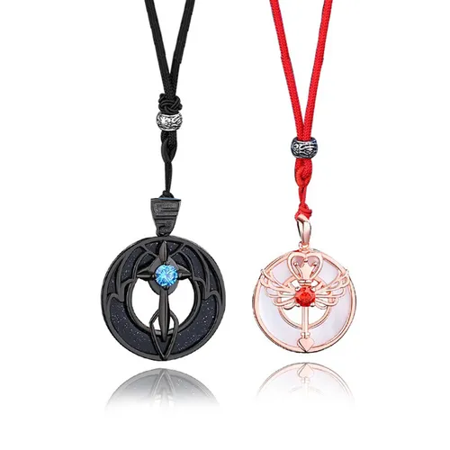 Dây Chuyền Đôi Lili Jewelry Đính Đá CZ Thiên Thần Ác Quỷ Fiona LILI_785717 Phối Màu (Dây Sáp) - Trang sức - Vua Hàng Hiệu