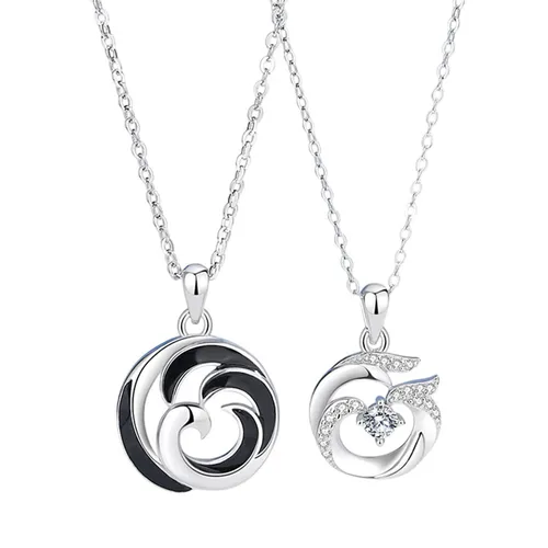 Dây Chuyền Đôi Lili Jewelry Phượng Hoàng Niko LILI_106195 Màu Bạc