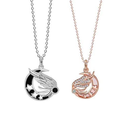 Trang sức - Dây Chuyền Đôi Lili Jewelry Thiên Thần Và Ác Quỷ LILI_529988 Màu Bạc Vàng Hồng - Vua Hàng Hiệu
