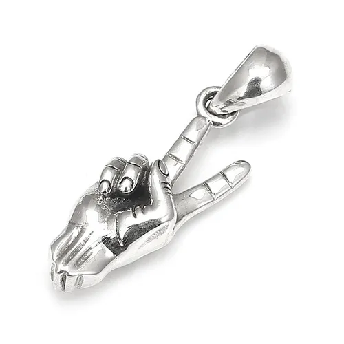 Mặt Dây Chuyền Nam Lili Jewelry Bạc Thái Bàn Tay Mắt Thần Orlando LILI_077357 Màu Bạc