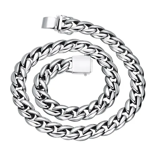 Dây Chuyền Nam Lili Jewelry Cuban Cỡ Lớn Bronson LILI_080557 Màu Bạc Size 50cm