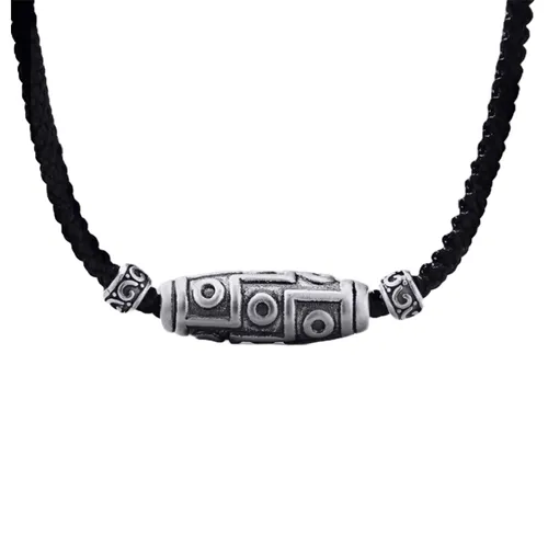 Trang sức Lili Jewelry Bạc S999, dây bện - Dây Chuyền Nam Lili Jewelry Dây Bện Raymond LILI_095076 Màu Đen Bạc - Vua Hàng Hiệu