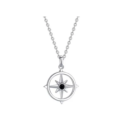 Dây Chuyền Nam Lili Jewelry Đính Đá CZ Ánh Sao Cá Tính Joel LILI_106087 Màu Bạc