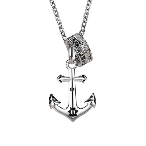 Lili Jewelry Bạc - Dây Chuyền Nam Lili Jewelry Đính Đá CZ Hình Mỏ Neo Semaj LILI_131739 Màu Bạc - Vua Hàng Hiệu