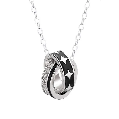 Dây Chuyền Nam Lili Jewelry Hình Nhẫn Đôi Ngôi Sao Gustavo LILI_078653 Màu Bạc