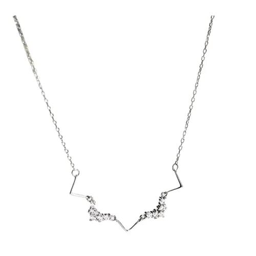 Dây Chuyền Nữ Lili Jewelry Bạc Choker Đính Đá CZ Hình Zig Zag Esperanza LILI_053981 Màu Bạc