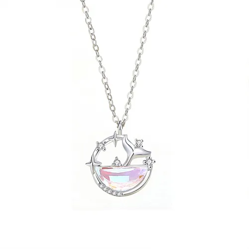 Dây Chuyền Nữ Lili Jewelry Bạc Đính Đá CZ Cá Voi Lấp Lánh Maeve LILI_125824 Màu Bạc